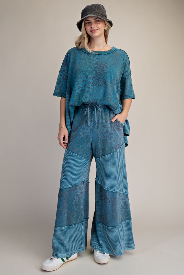 Teal Dream Waffle Pants