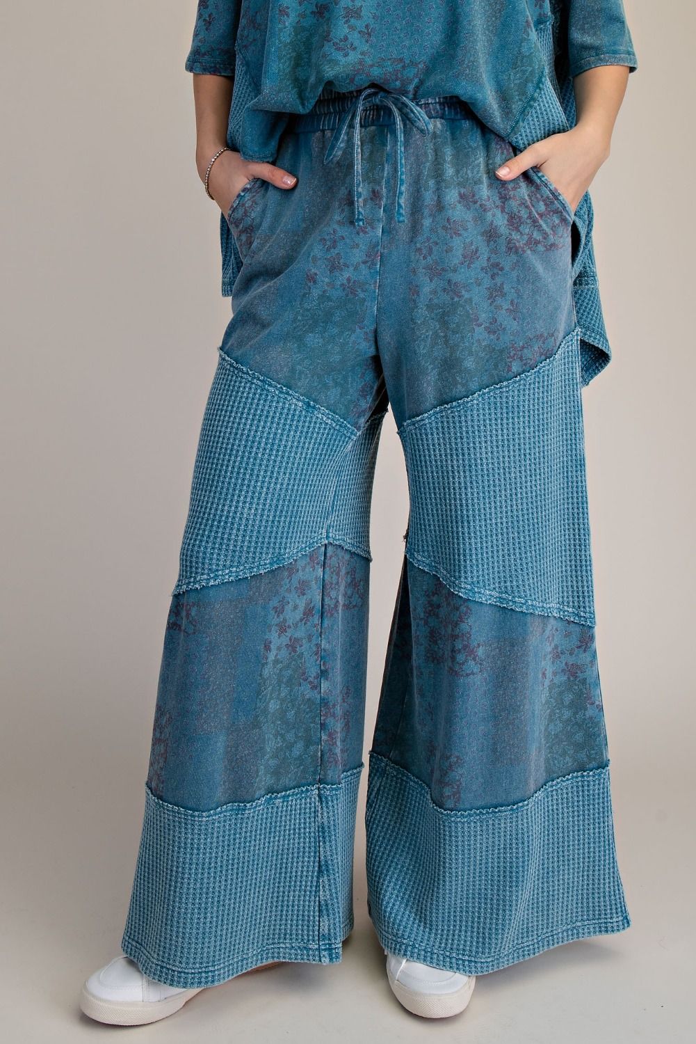 Teal Dream Waffle Pants