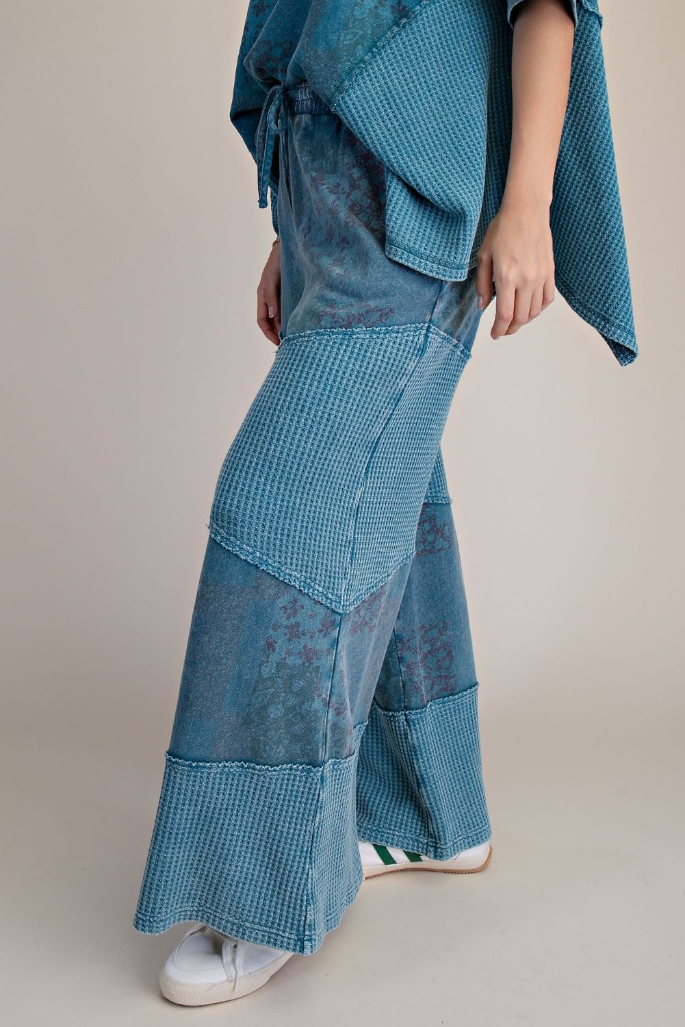 Teal Dream Waffle Pants