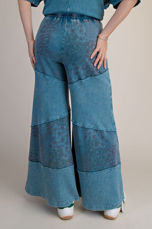 Teal Dream Waffle Pants