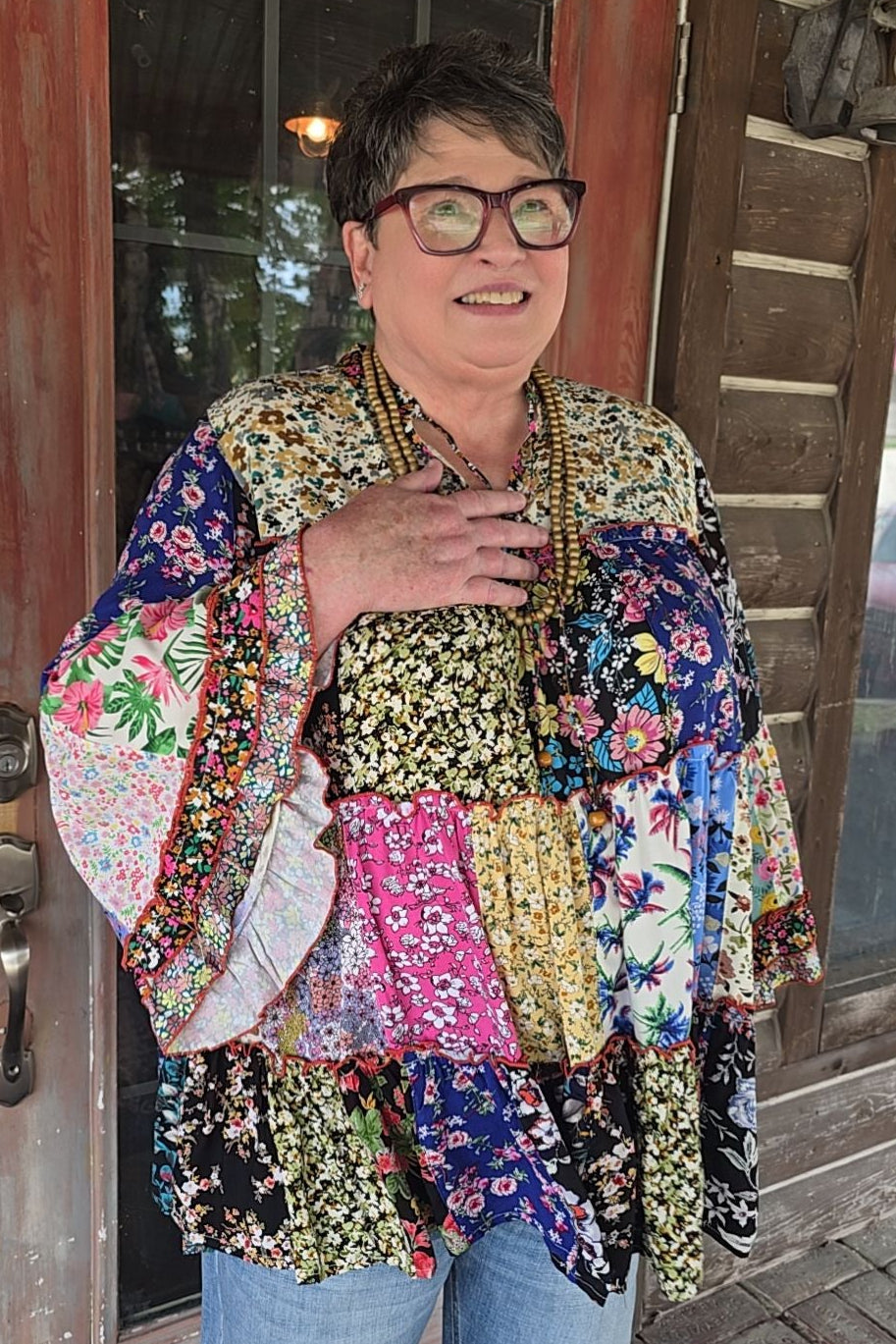 Prairie View Blush Patchwork Tunic