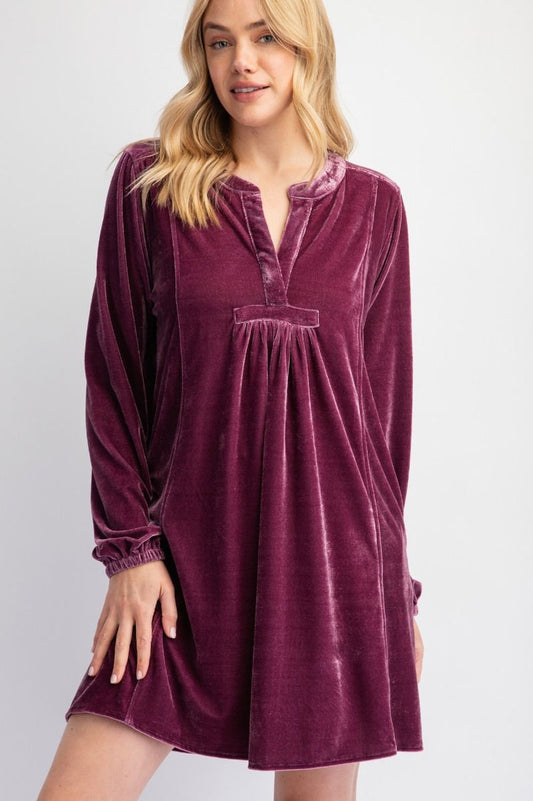 Dusty Lilac Velvet Tunic Dress