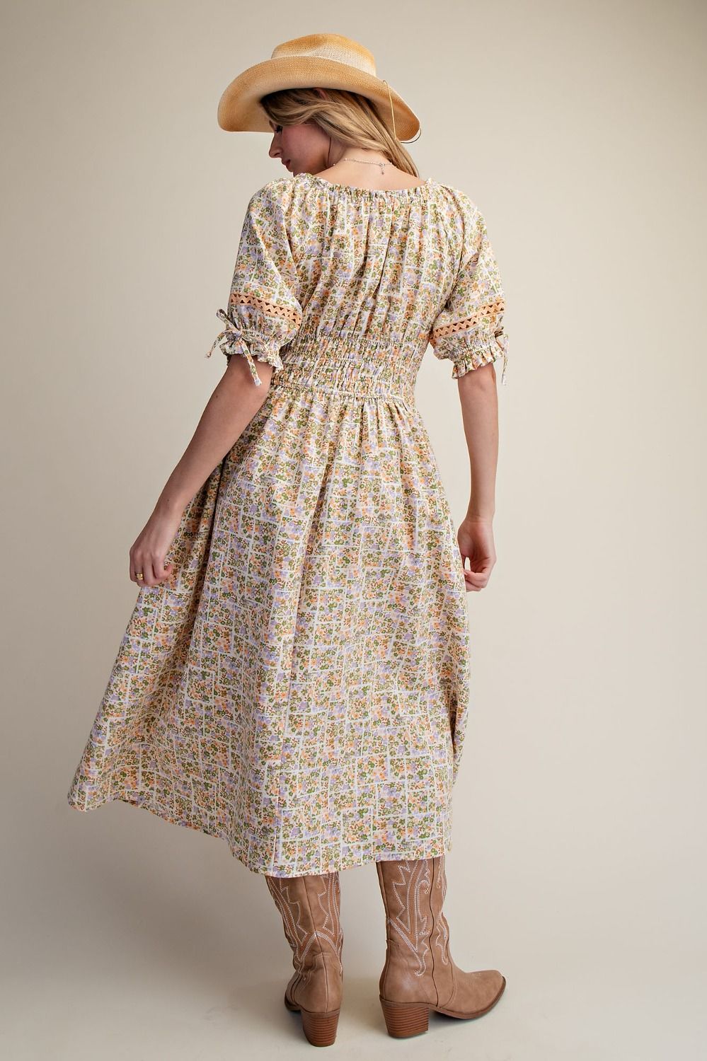 Sunrise Blooms Cotton Maxi Dress