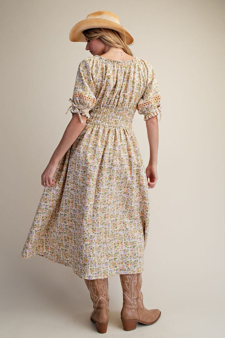 Sunrise Blooms Cotton Maxi Dress
