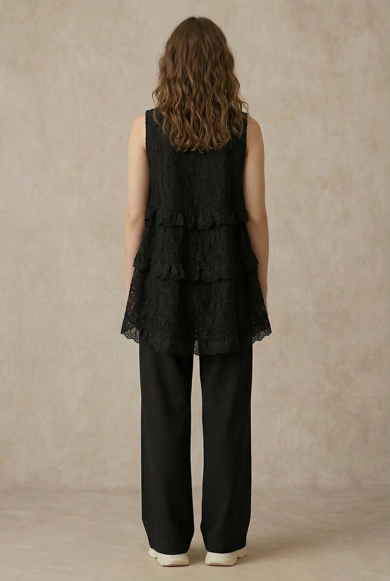 Midnight Lace High-Low Tank