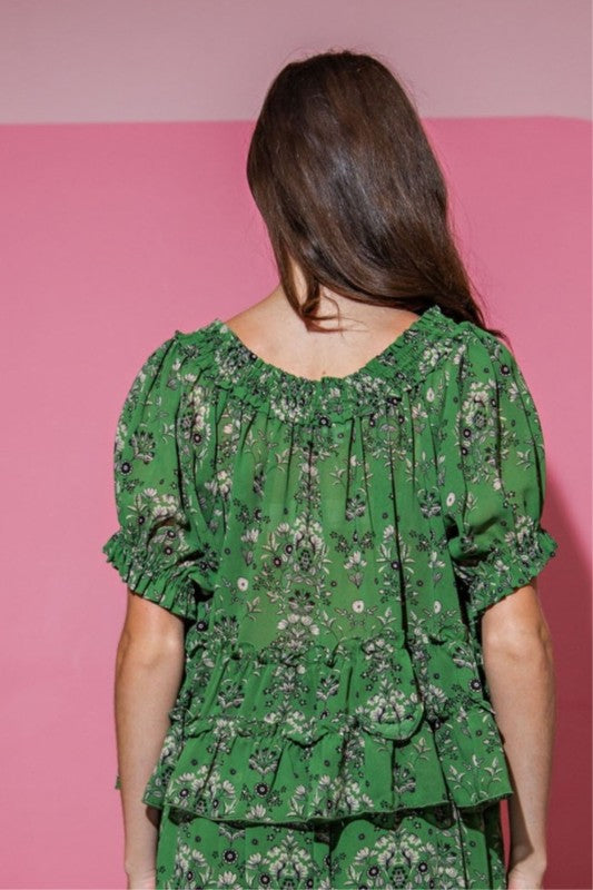 Enchanted Garden Ruffle Top