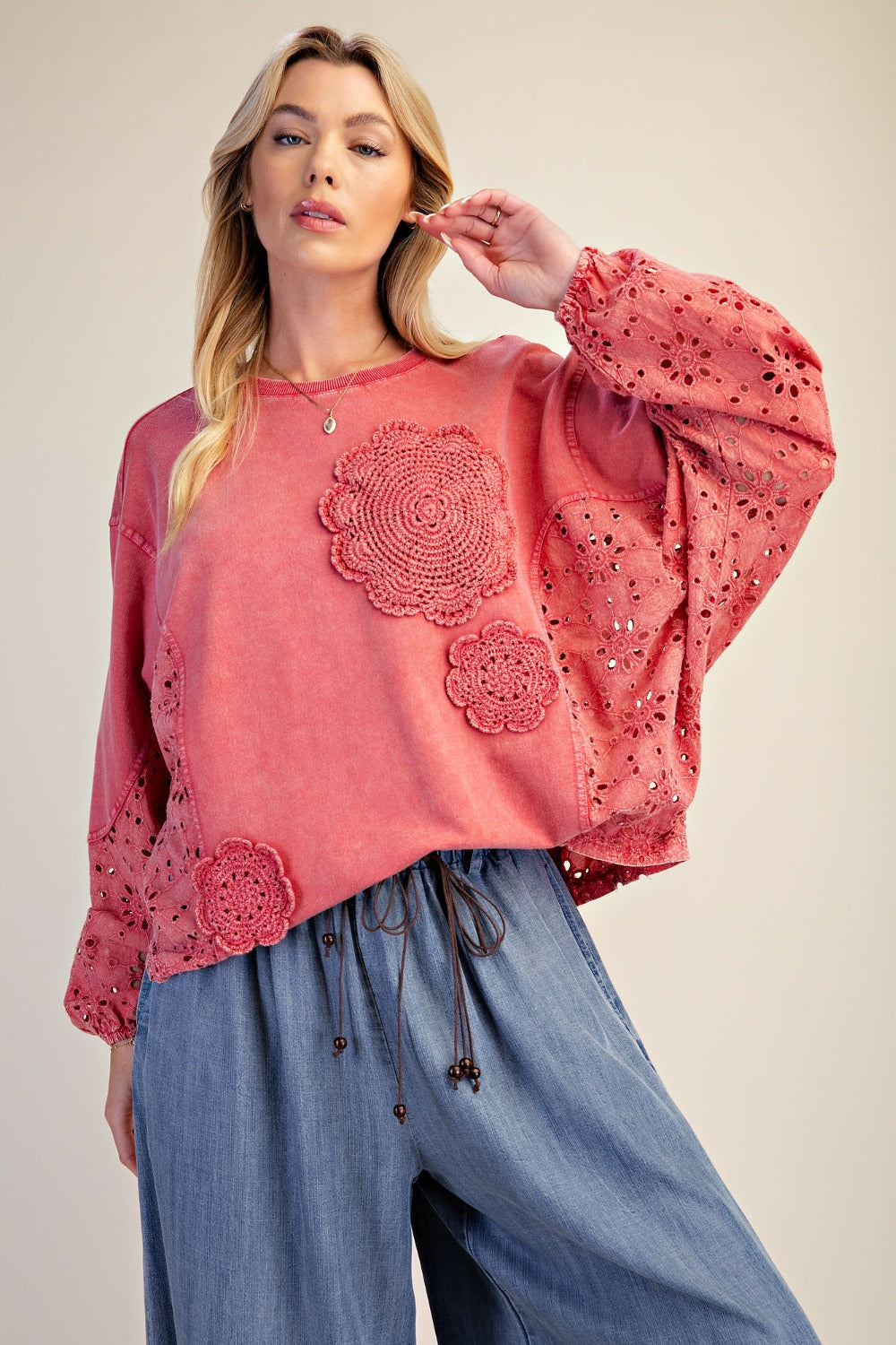 Vintage Eyelet Cherry Blouse