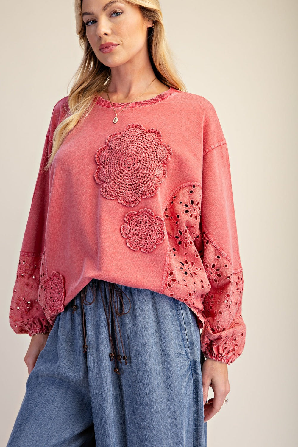 Vintage Eyelet Cherry Blouse