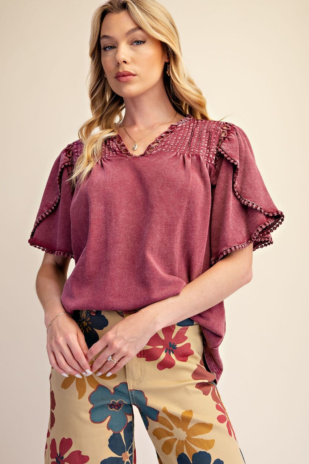 Cabernet Cotton Casual Top