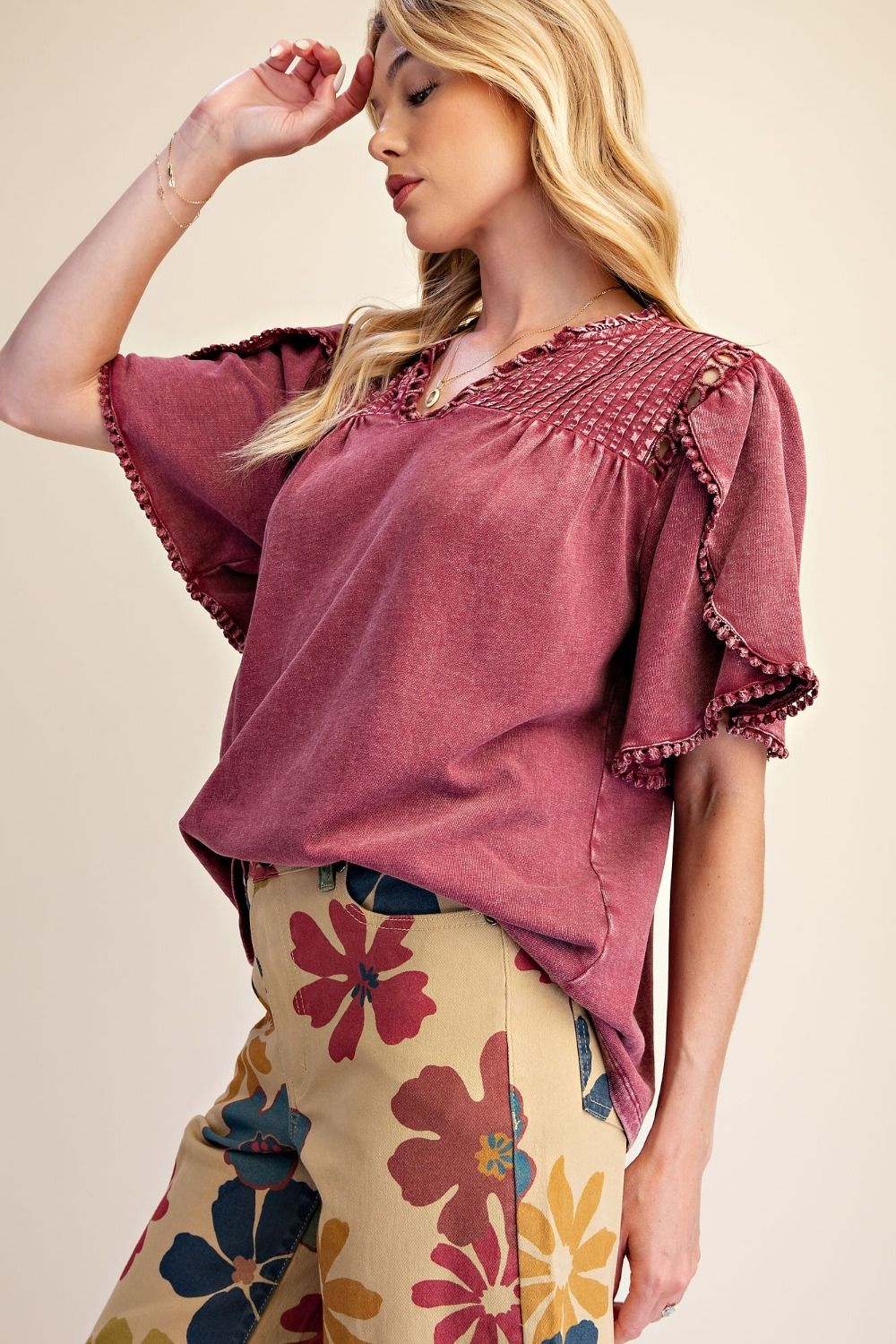 Cabernet Cotton Casual Top