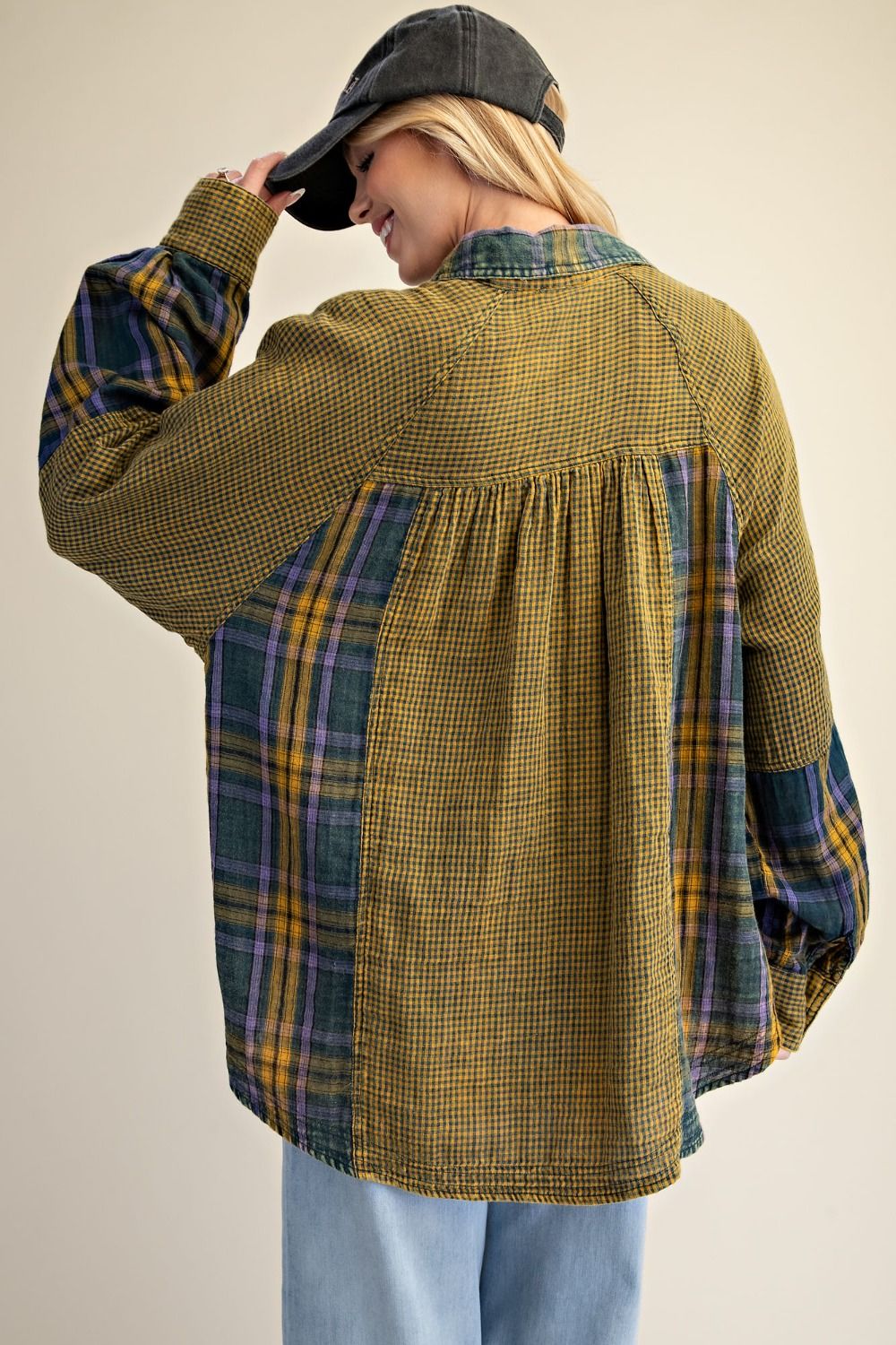 Golden Tide Plaid Top