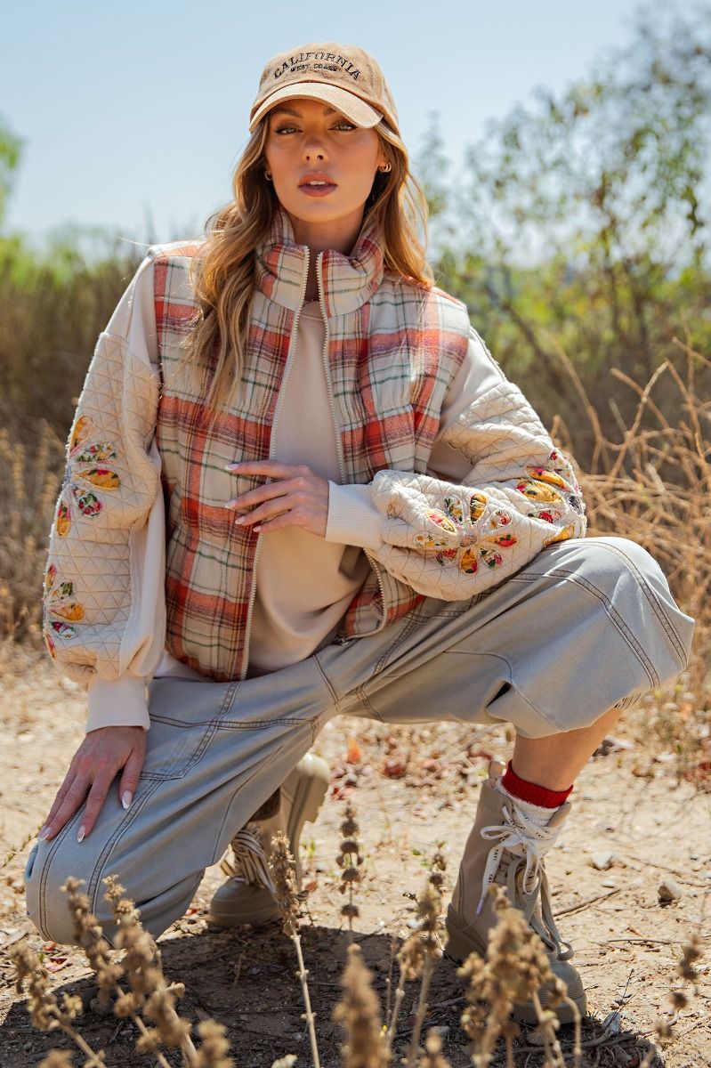 Cinnamon Spice Plaid Vest