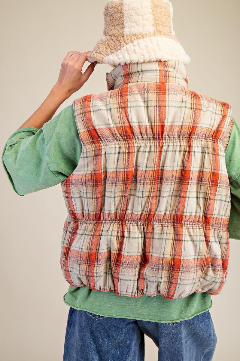 Cinnamon Spice Plaid Vest