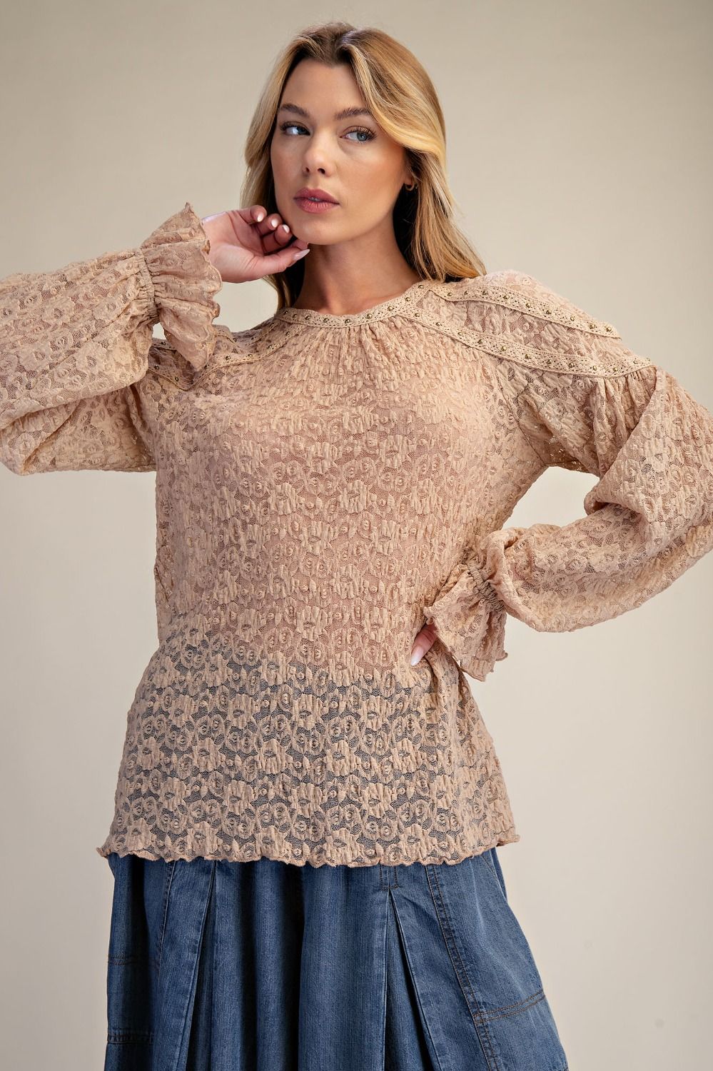 Golden Sands Sheer Blouse