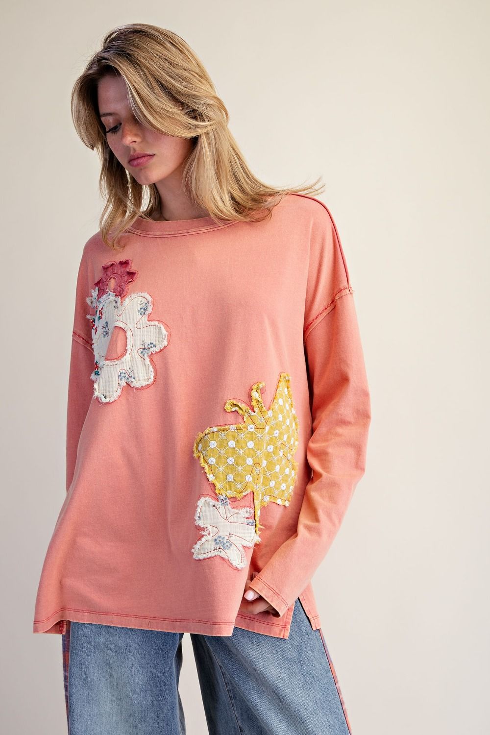 Coral Cotton Flutter Top