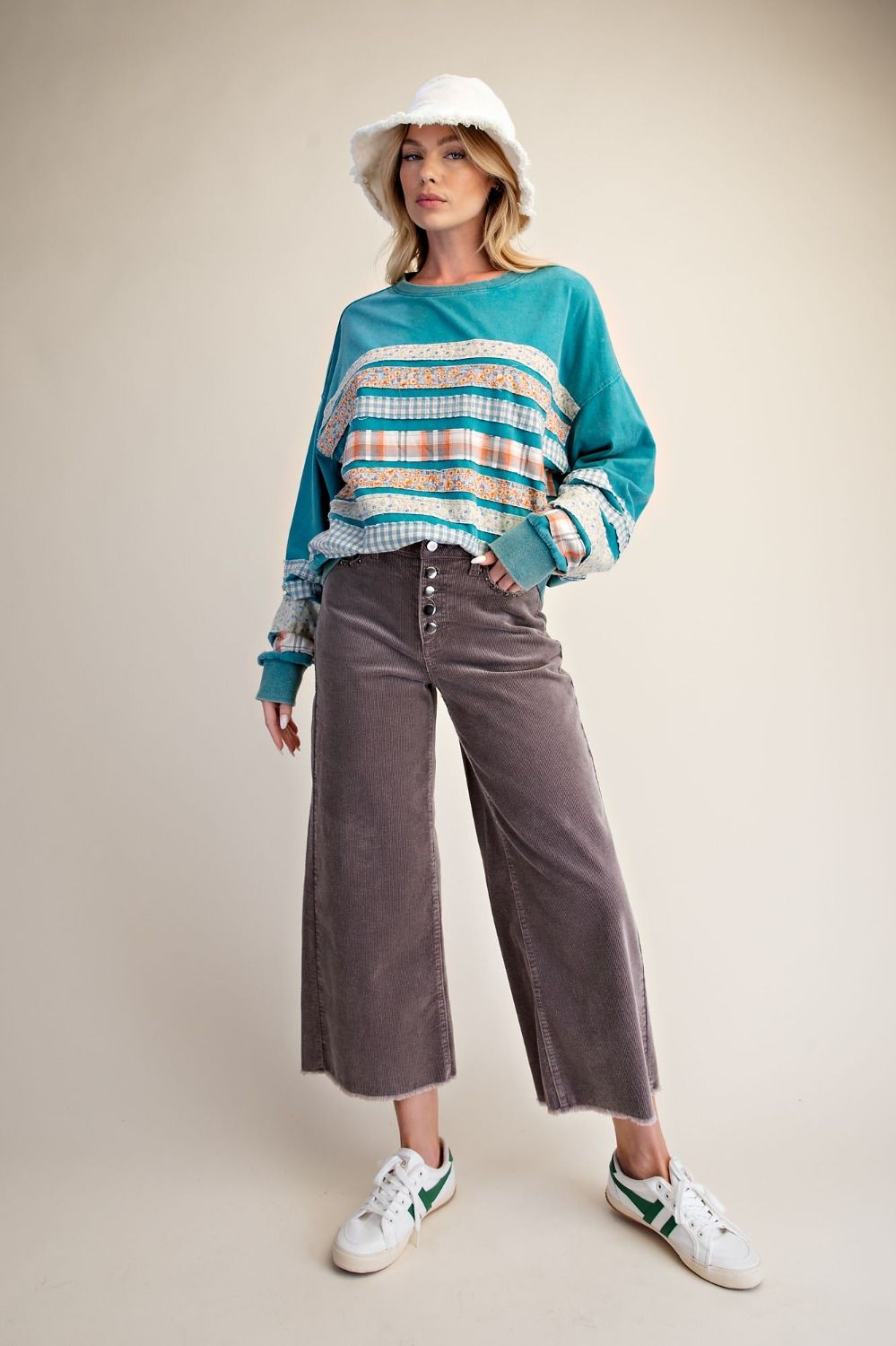 Teal Prairie Stripe Top