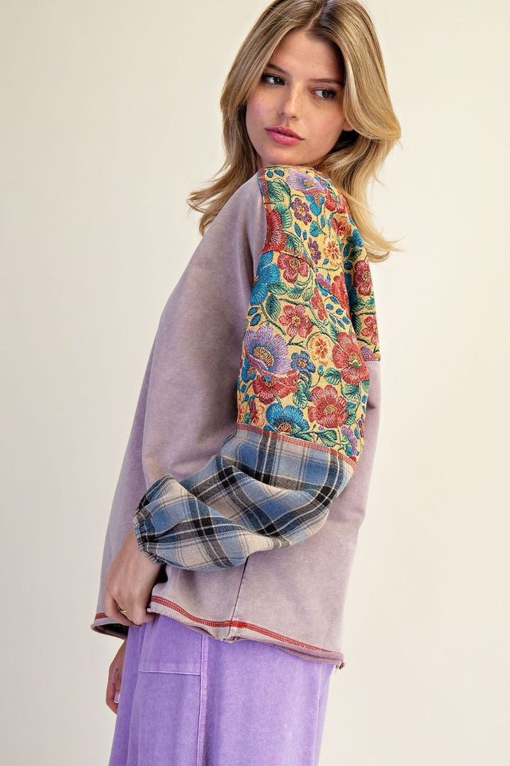 Heritage Stitch Plum Top