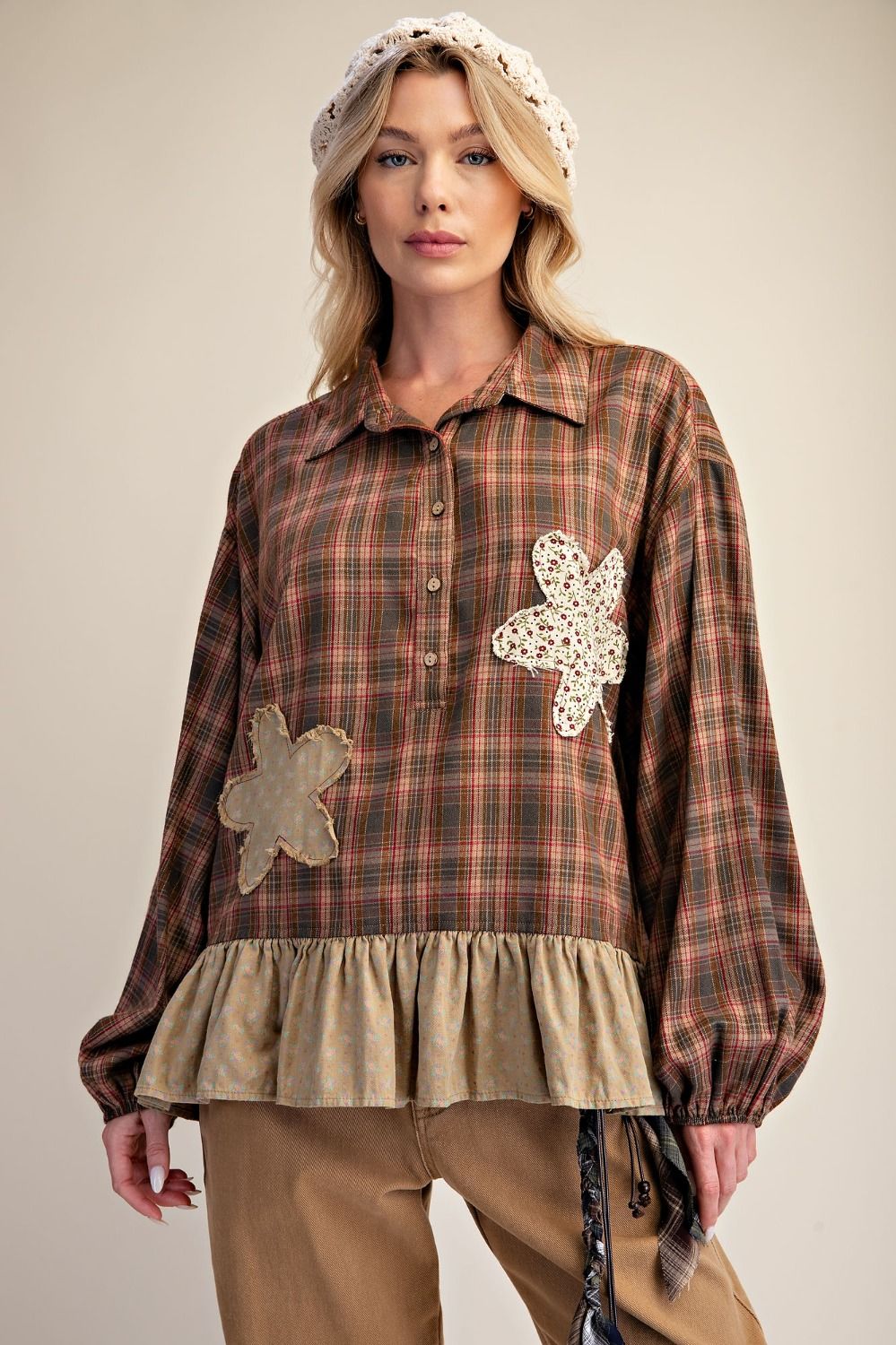 Warm Woods Plaid Top