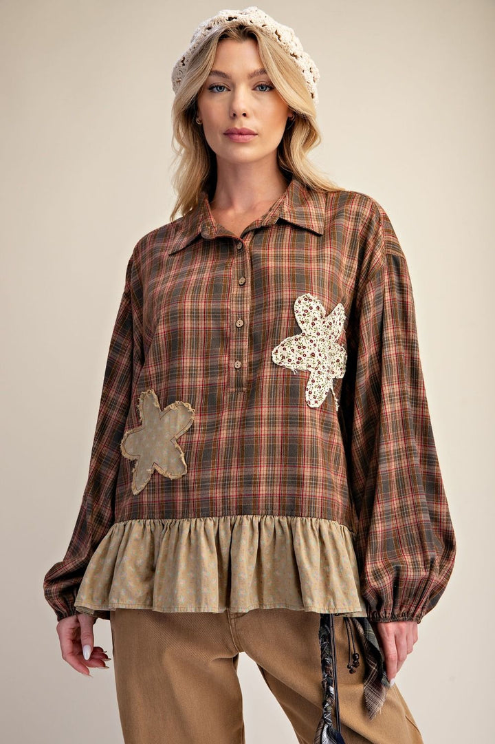 Warm Woods Plaid Top