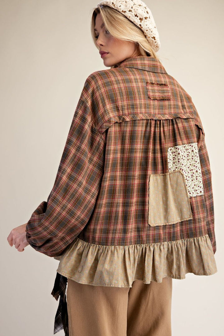 Warm Woods Plaid Top