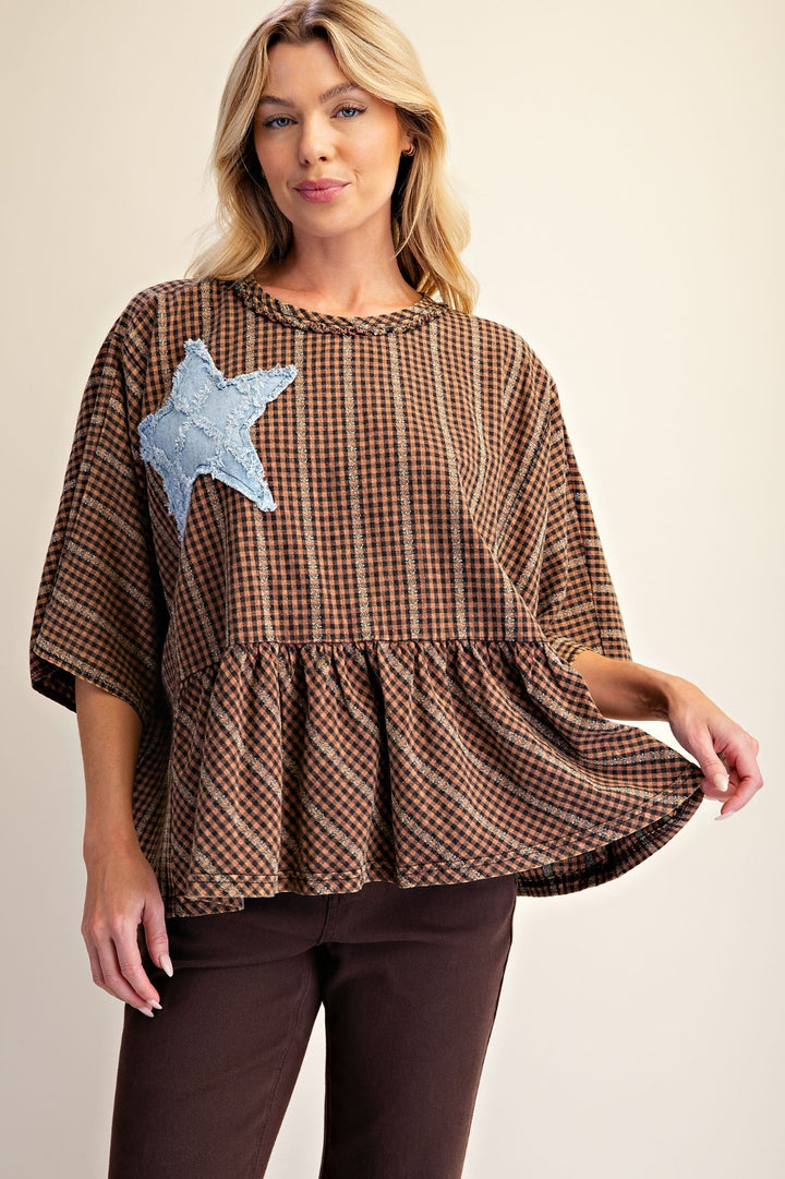 Starlit Gingham Blouse