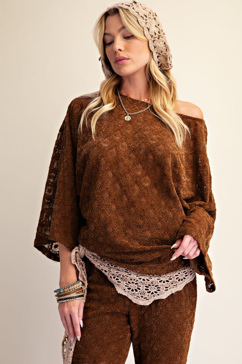 Chocolate Burnout Velvet Top