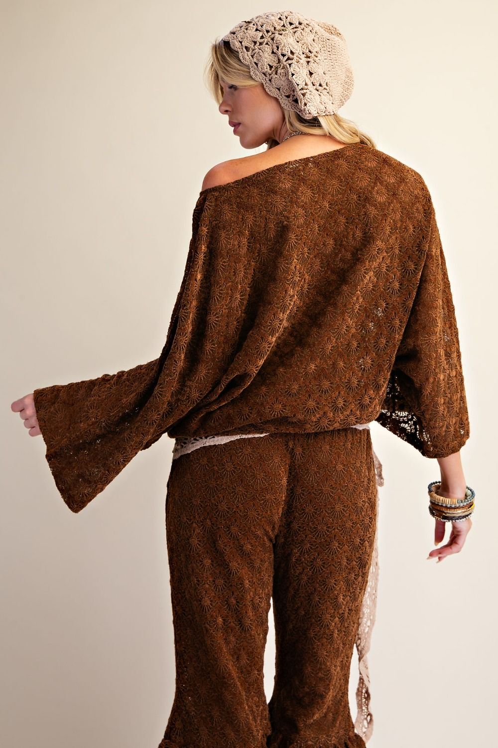 Chocolate Burnout Velvet Top