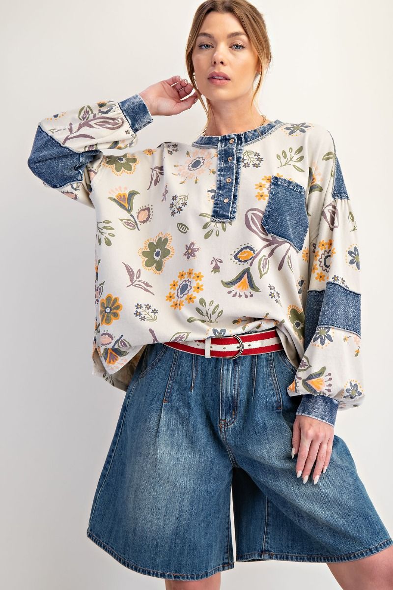 Navy Luxe Pastel Long Sleeve