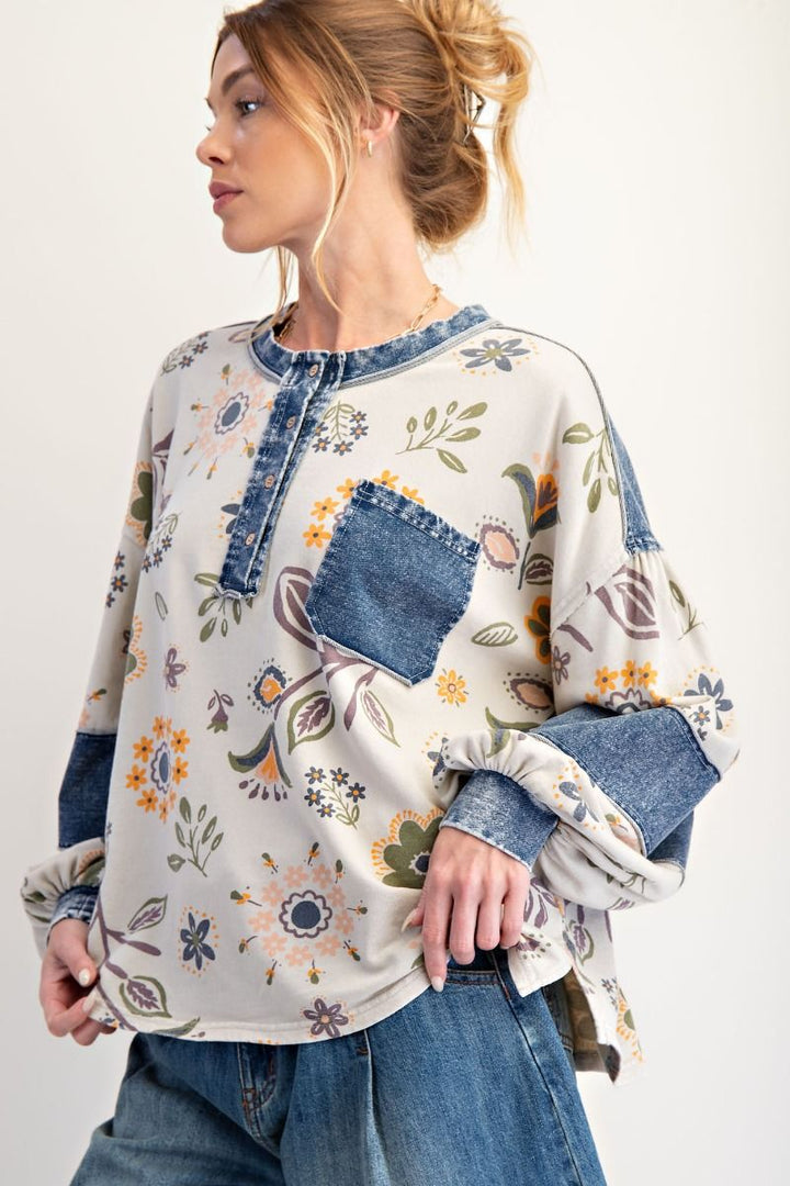 Navy Luxe Pastel Long Sleeve