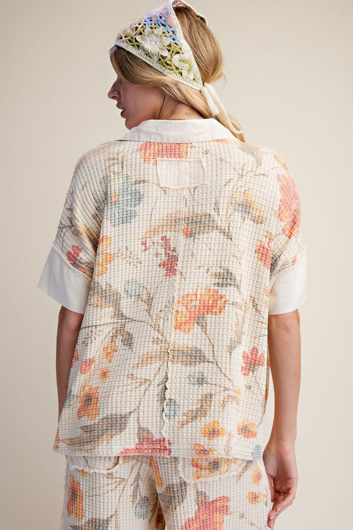 Flower Market Amber Waffle Top