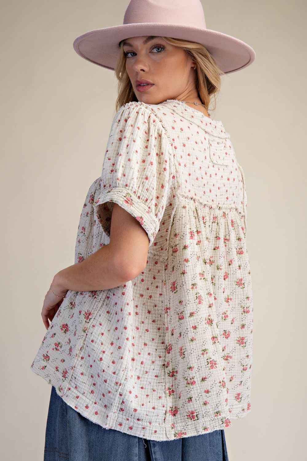 Rosebud Meadow Gauze Blouse