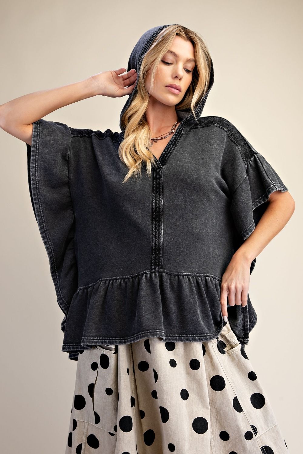 Slate Ridge Hooded Poncho Blouse