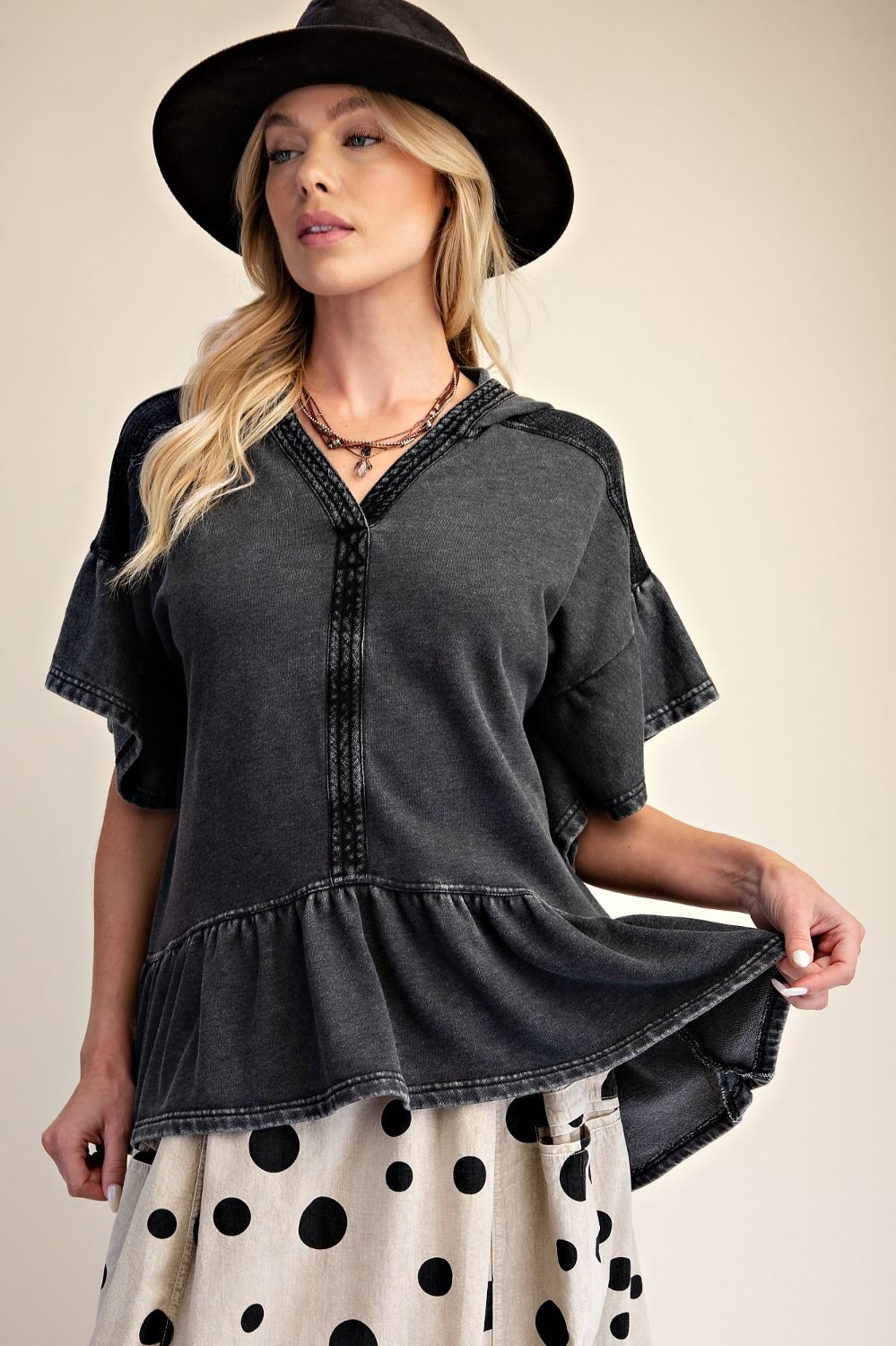Slate Ridge Hooded Poncho Blouse