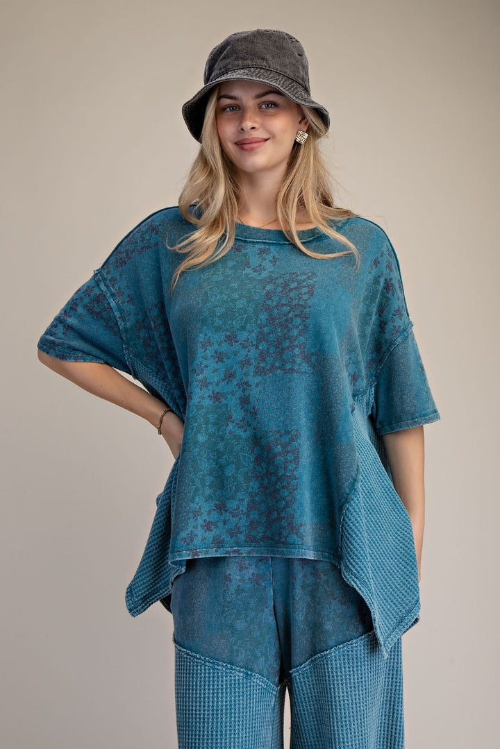 Teal Dream Waffle Top
