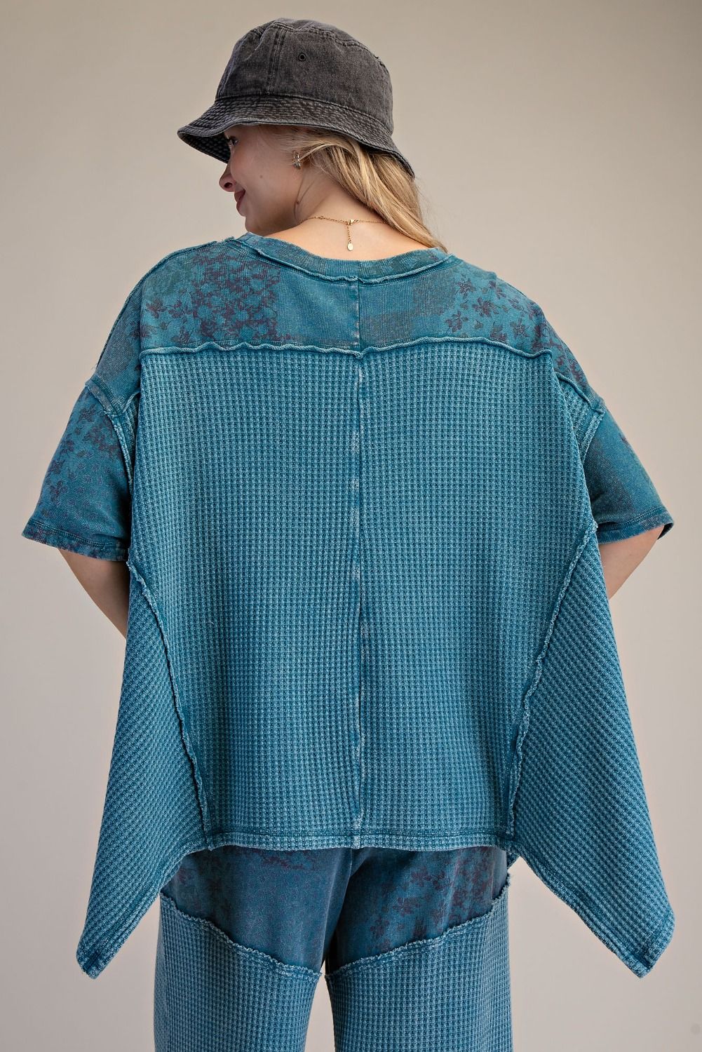Teal Dream Waffle Top