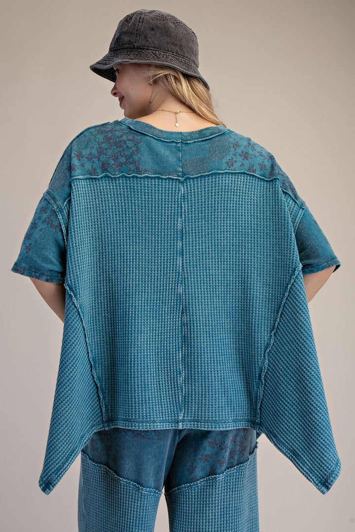 Teal Dream Waffle Top