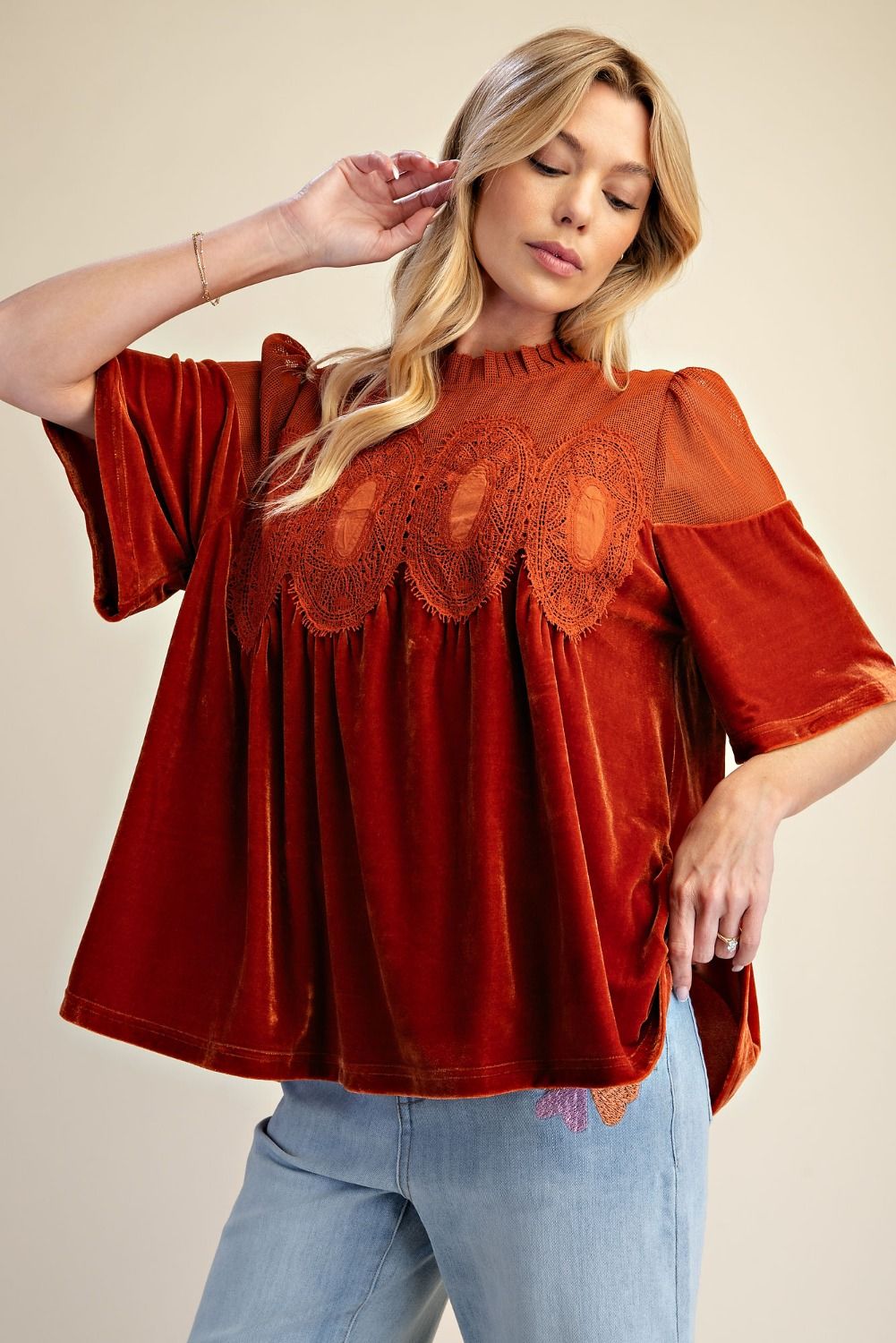 Saffron Velvet Blouse