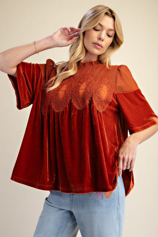 Saffron Velvet Blouse