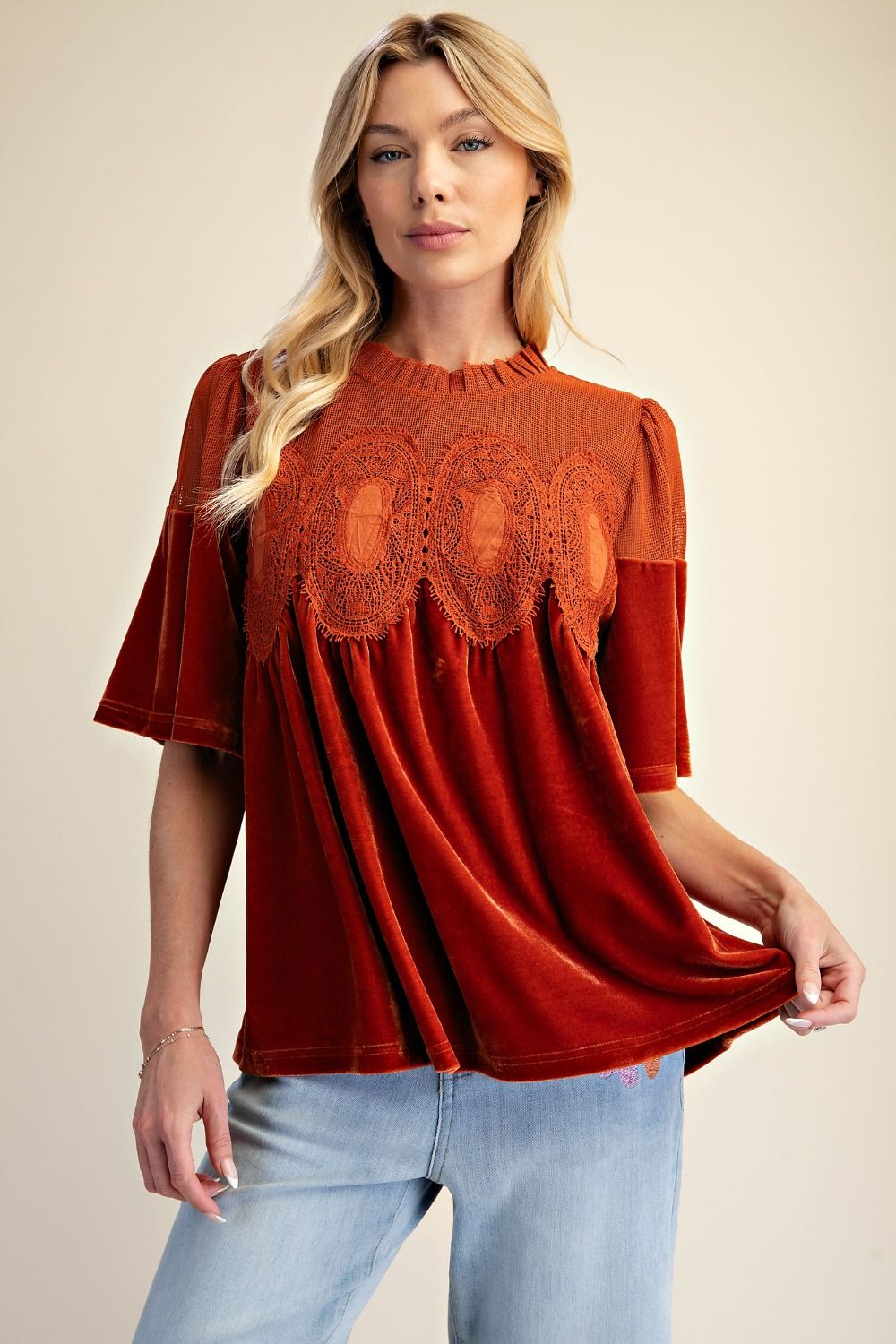 Saffron Velvet Blouse