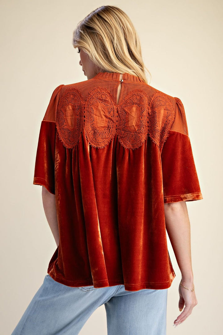 Saffron Velvet Blouse