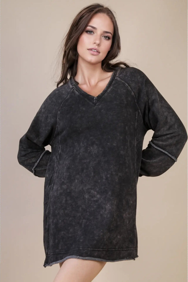 Onyx Dusk Mineral Wash Tunic Dress
