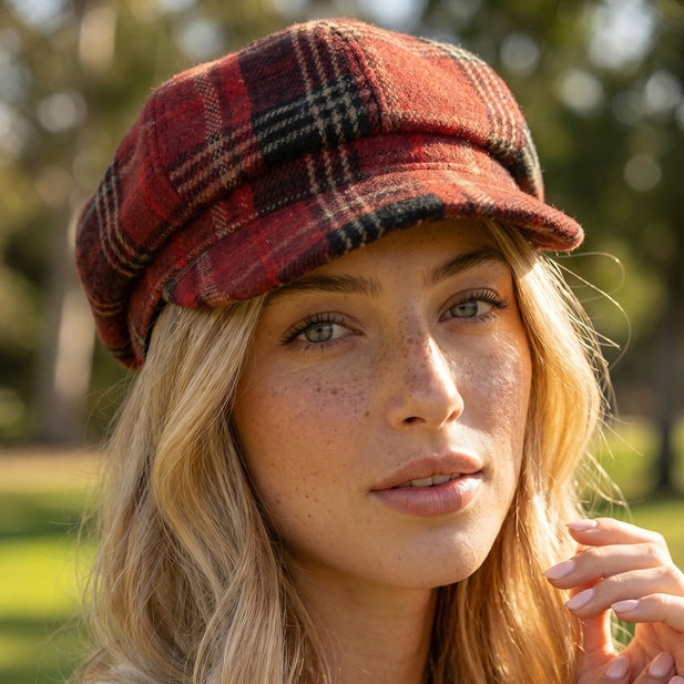 Tartan Plaid Newsboy Hat