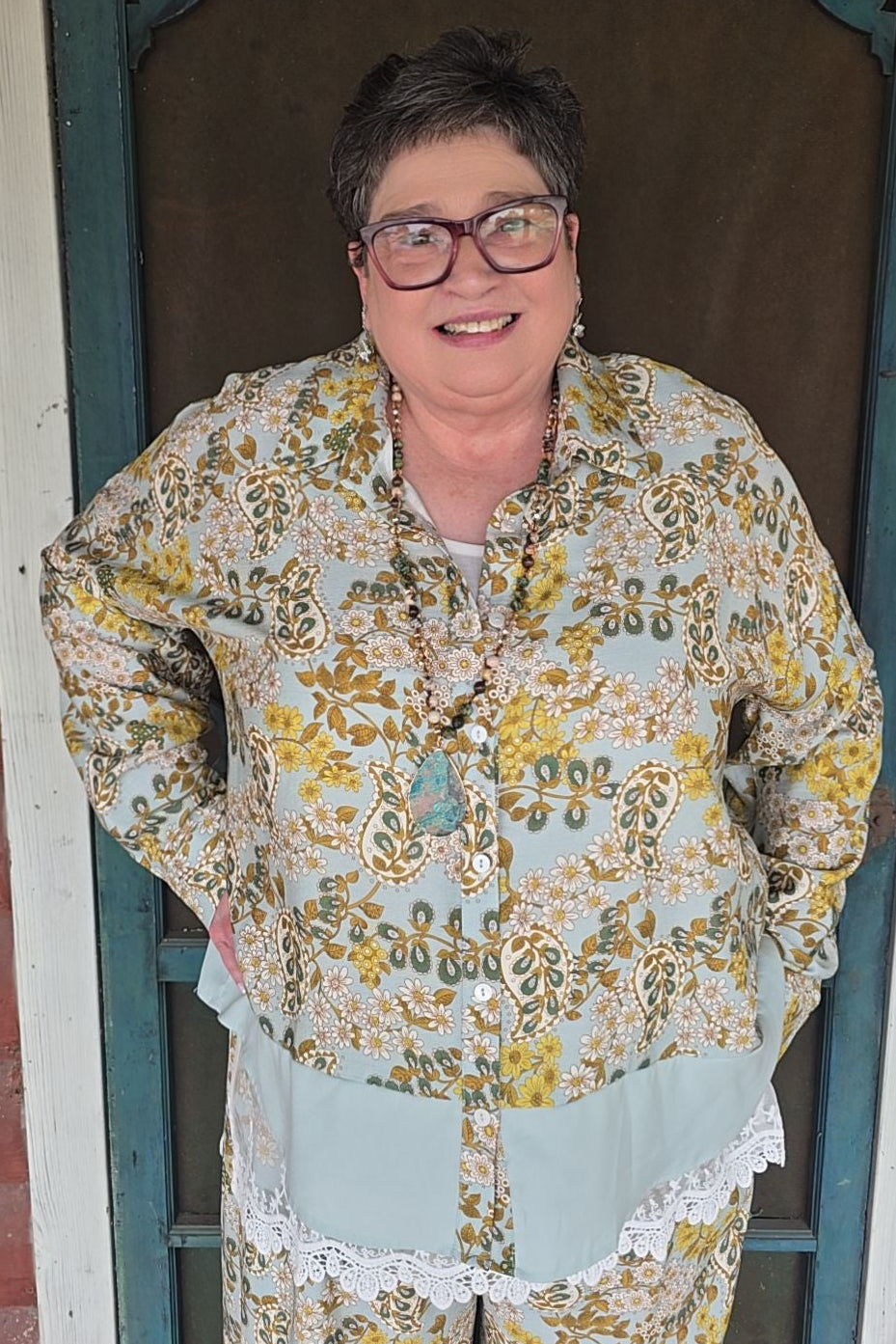Golden Fern Floral Blouse