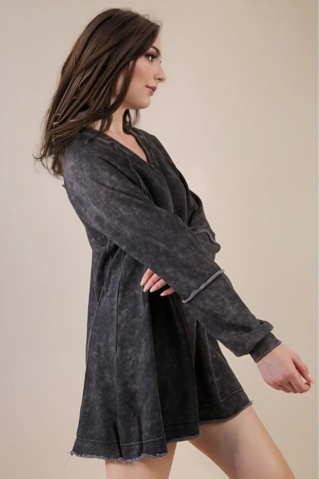 Onyx Dusk Mineral Wash Tunic Dress