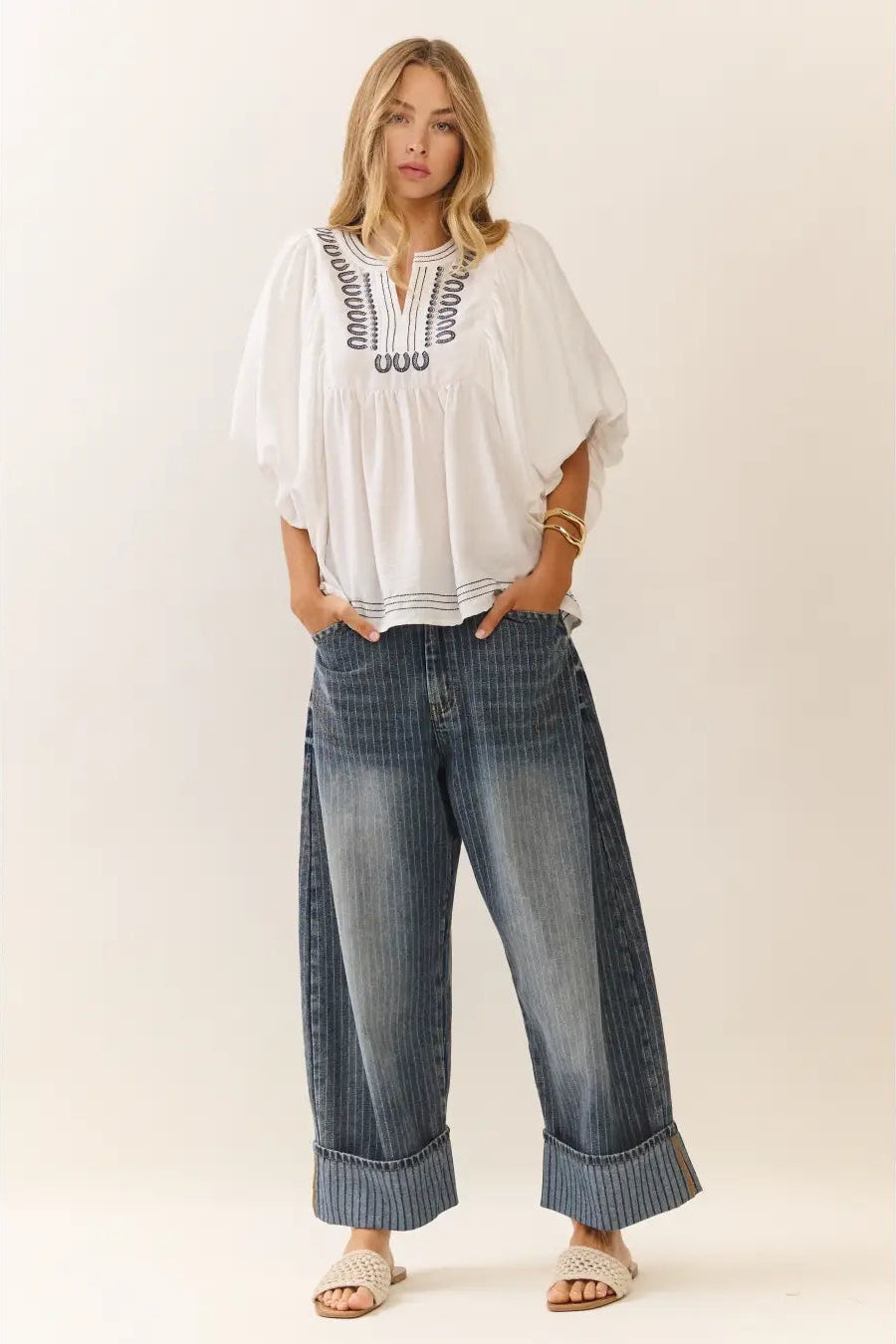 Park Avenue Denim Barrel Capris