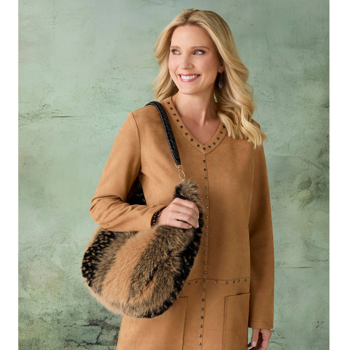 Sable &amp; Cream Faux Fur Purse