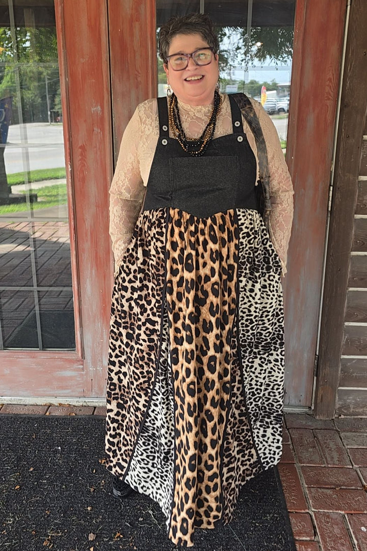 Spotted &amp; Spoiled Overall Maxi Dress
