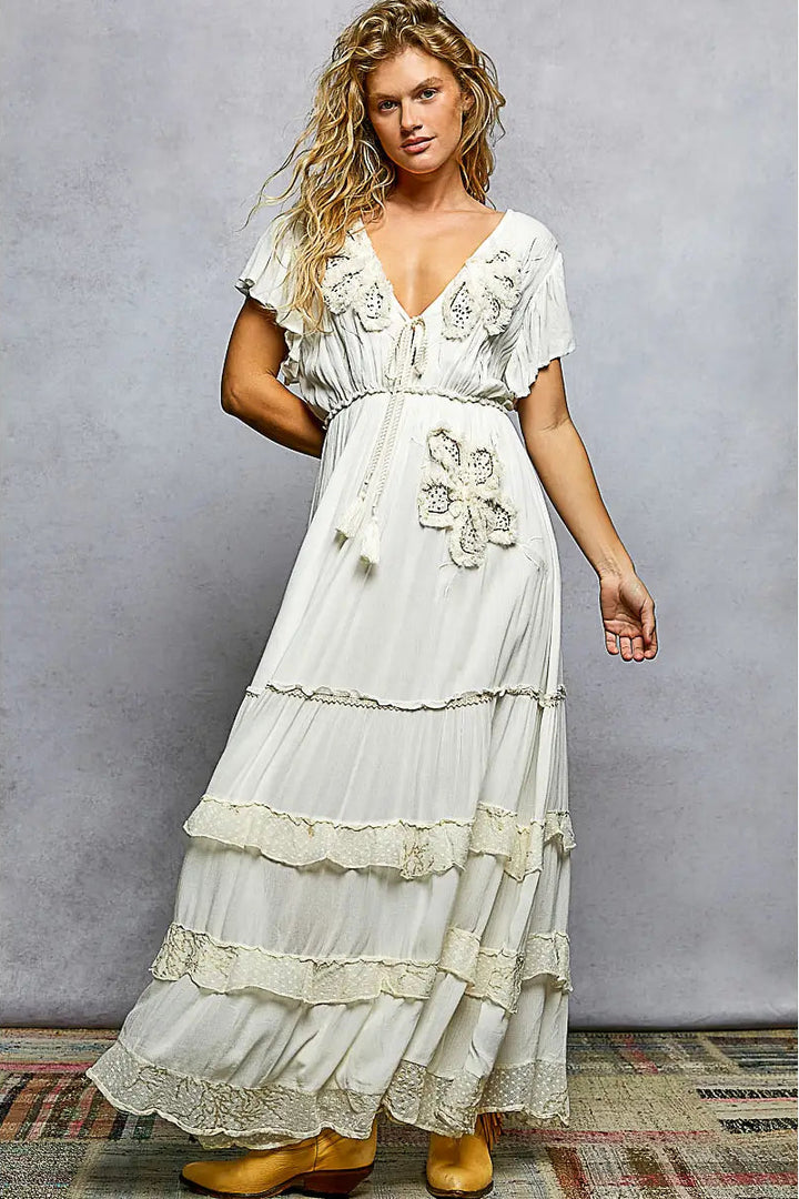 Gilded Ivory Maxi Dress