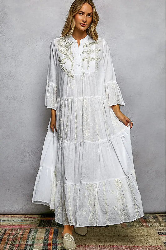 Gilded Shoreline Maxi Dress