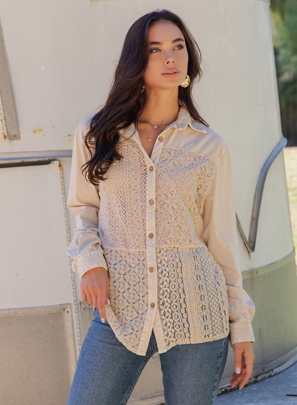 Heirloom Lace Latte Blouse